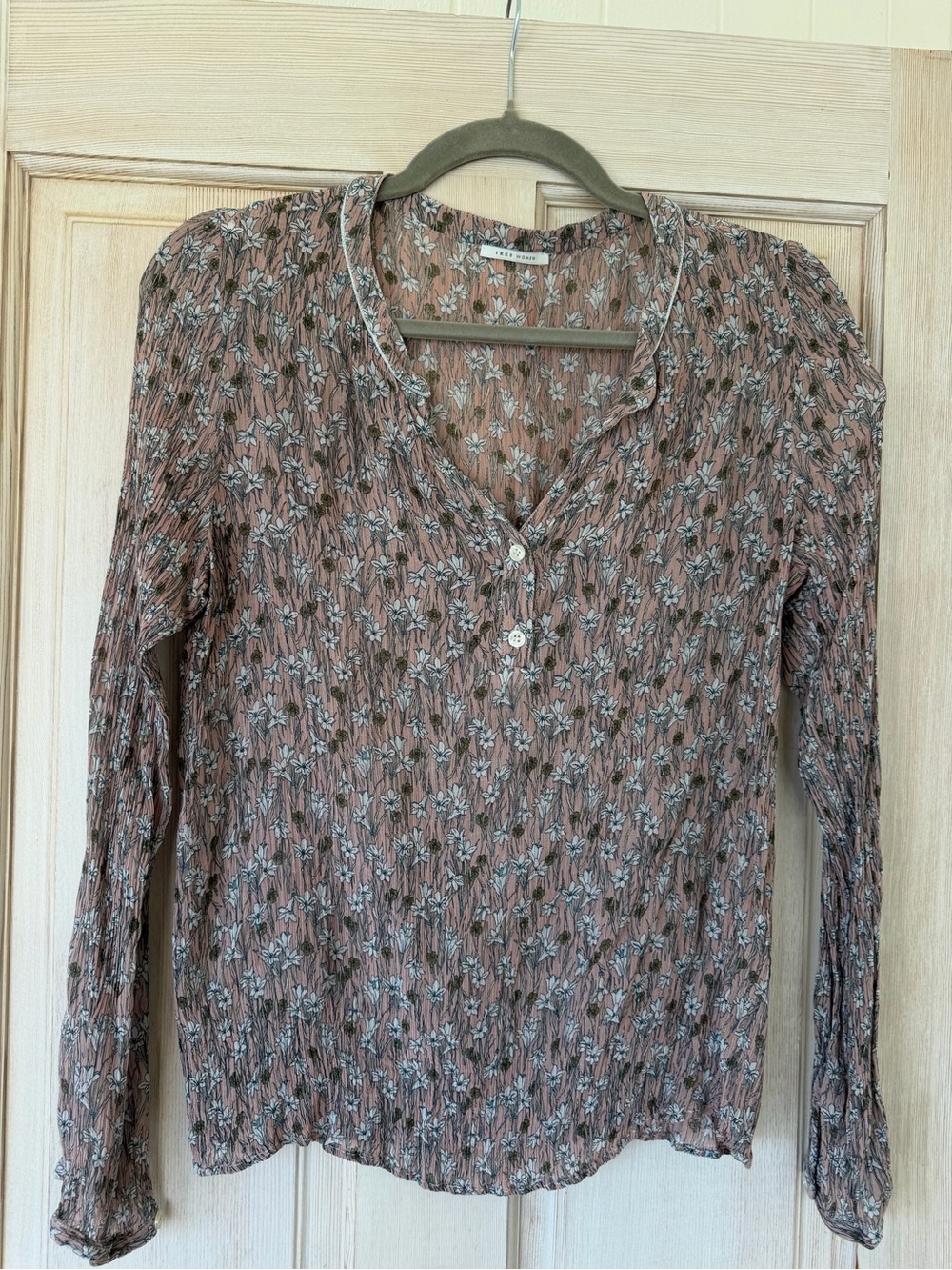 Ikks Dusty Rose Floral Long-Sleeve Blouse